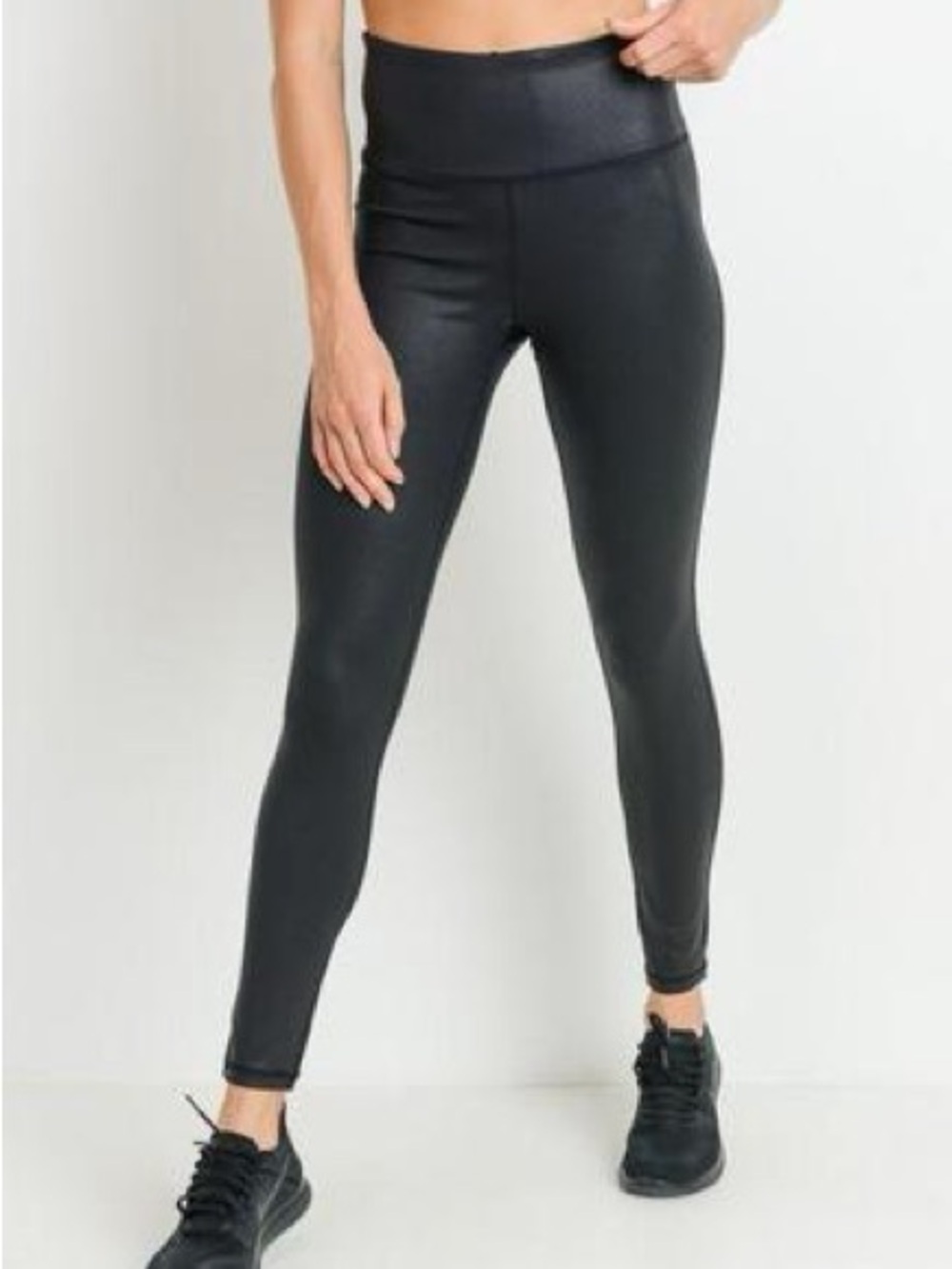 NWT Mono B Black High Rise Foil Pebble Leggings | Size Small - Picture 3 of 4